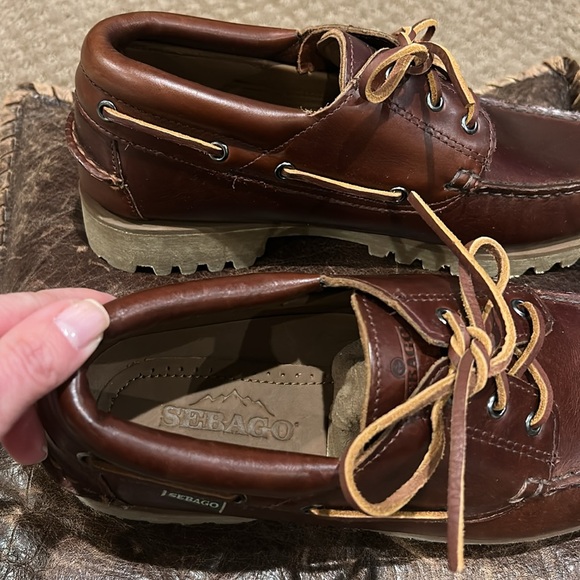 NWOT Sebago Men's “Ranger Waxy” Brown Leather Boat Shoes Sizes 8.5 & 10 - Picture 7 of 9